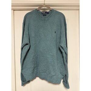 Polo Ralph Lauren, Men's crew neck knit sweater, Green/Blue, Size XL